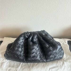 Bottega Veneta Intrecciato Black Leather Clutch